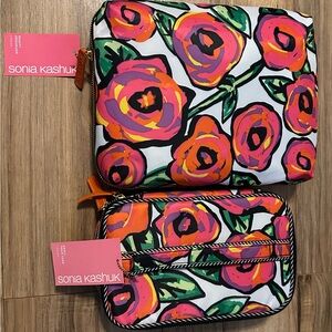 NEW Sonia Kashuk Bold Floral Cosmetic Bag Duo